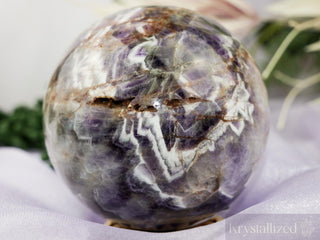 Amethyst Sphere - (Chevron/Dream) - Krystallized