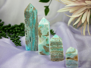 Blue Aragonite Points - Krystallized