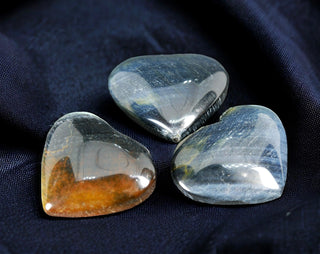 Blue Tigers Eye Hearts - Krystallized