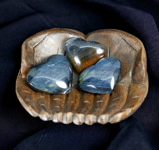 Blue Tigers Eye Hearts - Krystallized