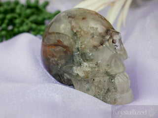 Garden Quartz Skull - Heavy Inclusions - Krystallized