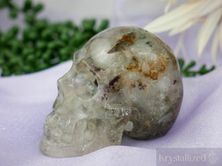 Garden Quartz Skull - Heavy Inclusions - Krystallized