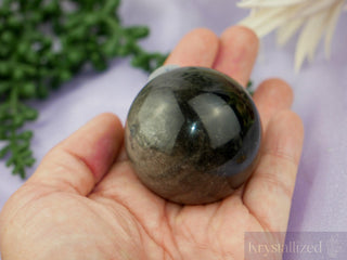 Silver Obsidian Sphere - Krystallized