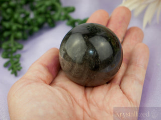 Silver Sheen Obsidian Spheres - Krystallized